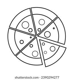 Diseño de ilustraciones vectoriales de iconos de pizza