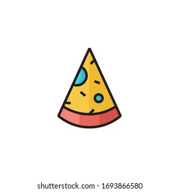 Icono de pizza ilustración vectorial relleno diseño de estilo de esquema. aislado sobre fondo blanco