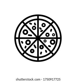 Pizza icon, vector illustration. Flat design style. Vector pizza icon illustration isolated on white background, pizza icon Eps10. pizza icons graphic design vector symbols.
