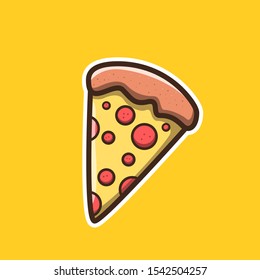 Pizza icon vector illustration with full colour