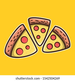 Pizza icon vector illustration with full colour