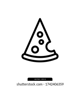 Plantilla de logotipo de Ilustración del vector de iconos de pizza