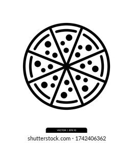 Pizza Icon Vector Illustration Logo Template