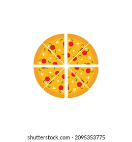 Pizza icon vector illustration logo design