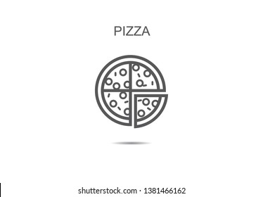 Pizza icon vector illustration on background