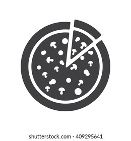 Pizza icon Vector Illustration on the white background.
