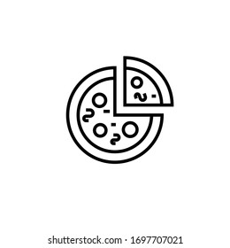 pizza icon vector illustration outline style design. isolated on white background