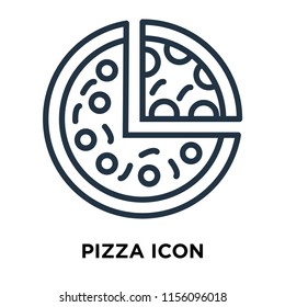 Pizza icon vector isolated on white background, Pizza transparent sign , thin symbols or lined elements in outline style