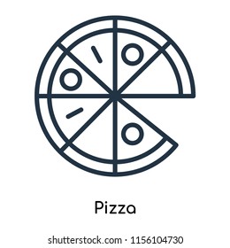 Pizza icon vector isolated on white background, Pizza transparent sign , thin symbols or lined elements in outline style
