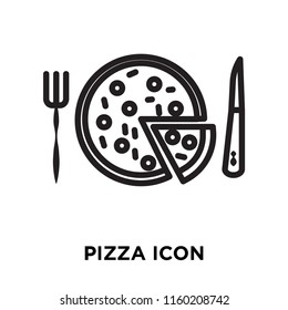 Pizza icon vector isolated on white background, Pizza transparent sign , linear symbol and stroke design elements in outline style