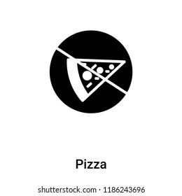 Pizza icon vector isolated on white background, logo concept of Pizza sign on transparent background, filled black symbol