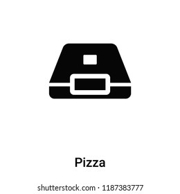 Pizza icon vector isolated on white background, logo concept of Pizza sign on transparent background, filled black symbol