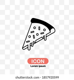 Pizza icon vector isolated on transparent background.