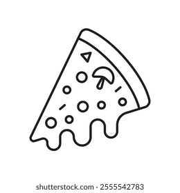 Pizza icon vector isolated on white background.