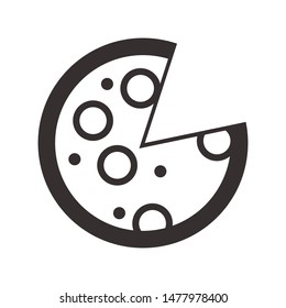 Pizza icon vector, Pizza line icon
