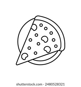 Pizza icon vector line art 