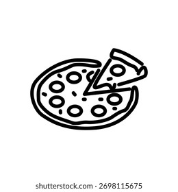 pizza icon vector, line style icon