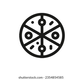 Pizza icon vector. Linear style sign for mobile concept and web design. Pizza symbol illustration. Pixel vector graphics - Vector.