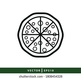 Pizza icon vector logo design template best seller illustration
