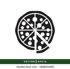 Pizza icon vector logo design template best seller illustration