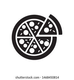 Pizza icon vector. Pizza logo illustration. Pizza food for web design. Simple design on white background.