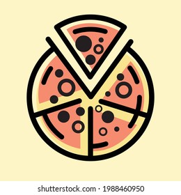 pizza icon vector modern style clip art