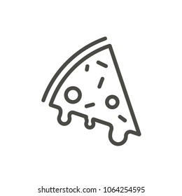 Pizza icon vector. Outline slice food, line pizza symbol. Trendy flat ui sign design. Thin linear graphic pictogram for web site, mobile application. Logo illustration.