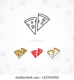 Pizza icon, Vector icon a piece of pizzas