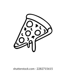 Pizza icon vector. Pizzeria illustration sign. Fast food symbol. Food logo.