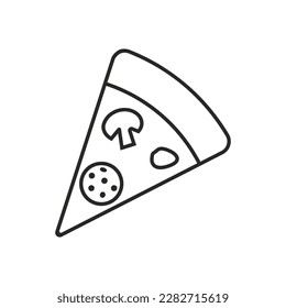 Pizza icon vector. Pizzeria illustration sign. Fast food symbol. Food logo.