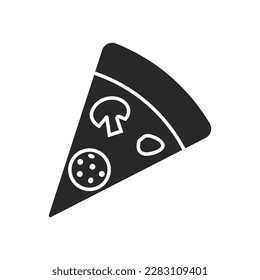 Pizza icon vector. Pizzeria illustration sign. Fast food symbol. Food logo.