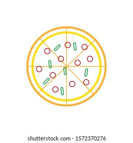 pizza icon vector with salami