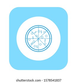 pizza icon vector with salami