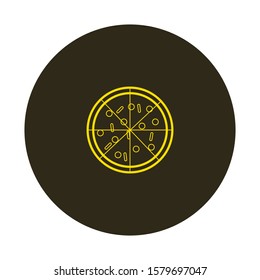pizza icon vector with salami