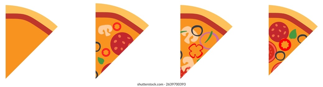 Заголовок: Pizza icon vector set. Pizzeria illustration sign collection. Fast food symbol. Food logo.