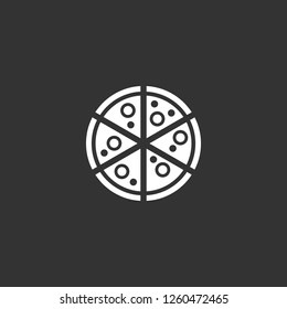 pizza icon vector. pizza sign on black background. pizza icon for web and app