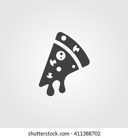 Pizza icon vector, solid illustration, pictogram isolated on gray