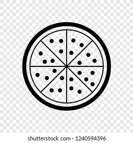 Pizza icon vector transparent grid