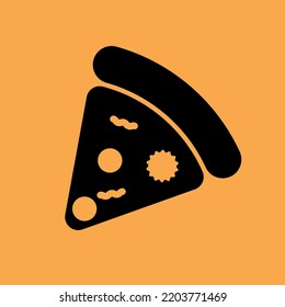 pizza icon vector. typical italian food, simple flat shape