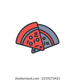 Icono de la pizza. Vector. Trazo editable. signo de estilo lineal para uso Diseño web, logotipo. Ilustración de símbolo.