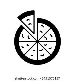 pizza icon with white background vector stock illustration