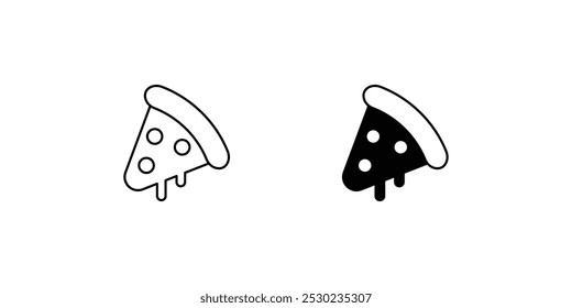 pizza icon with white background vector stock illustration