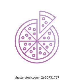 ícone de pizza com fundo branco vetor ilustração stock