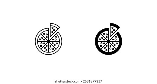 pizza icon with white background vector stock illustration