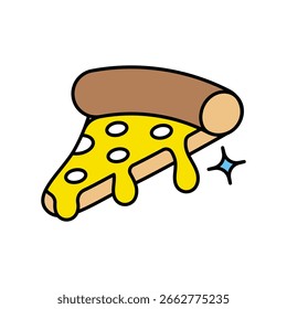 Ícone de pizza com fundo branco vetor ilustração de estoque