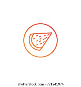 Pizza icon.gradient illustration isolated vector sign symbol
