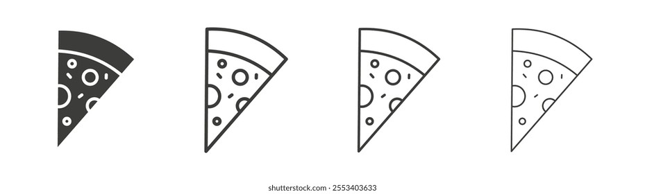 Pizza icons collection. vector set in black color