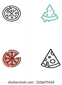 pizza icons in different colors