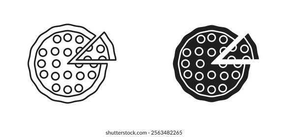 Pizza icons in outline and fill. vector illustration for ui.