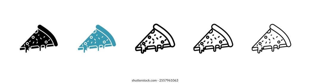 Pizza icons pack in black and blue.